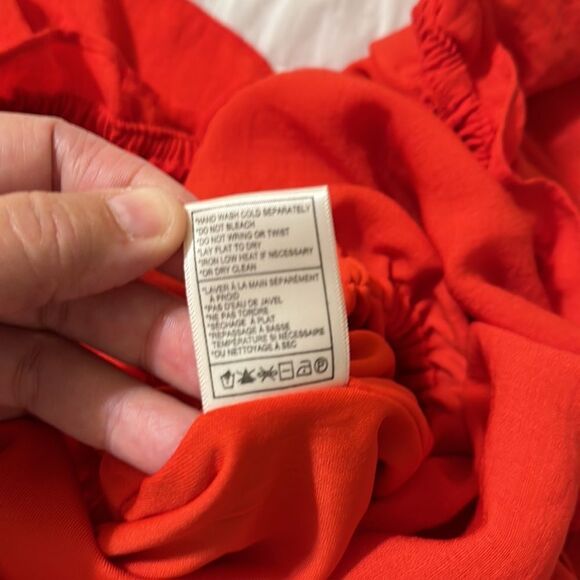 Jack by BB Dakota M Vibrant Poppy Red On or Off Shoulder Ruffle Mini Dress - Picture 13 of 16